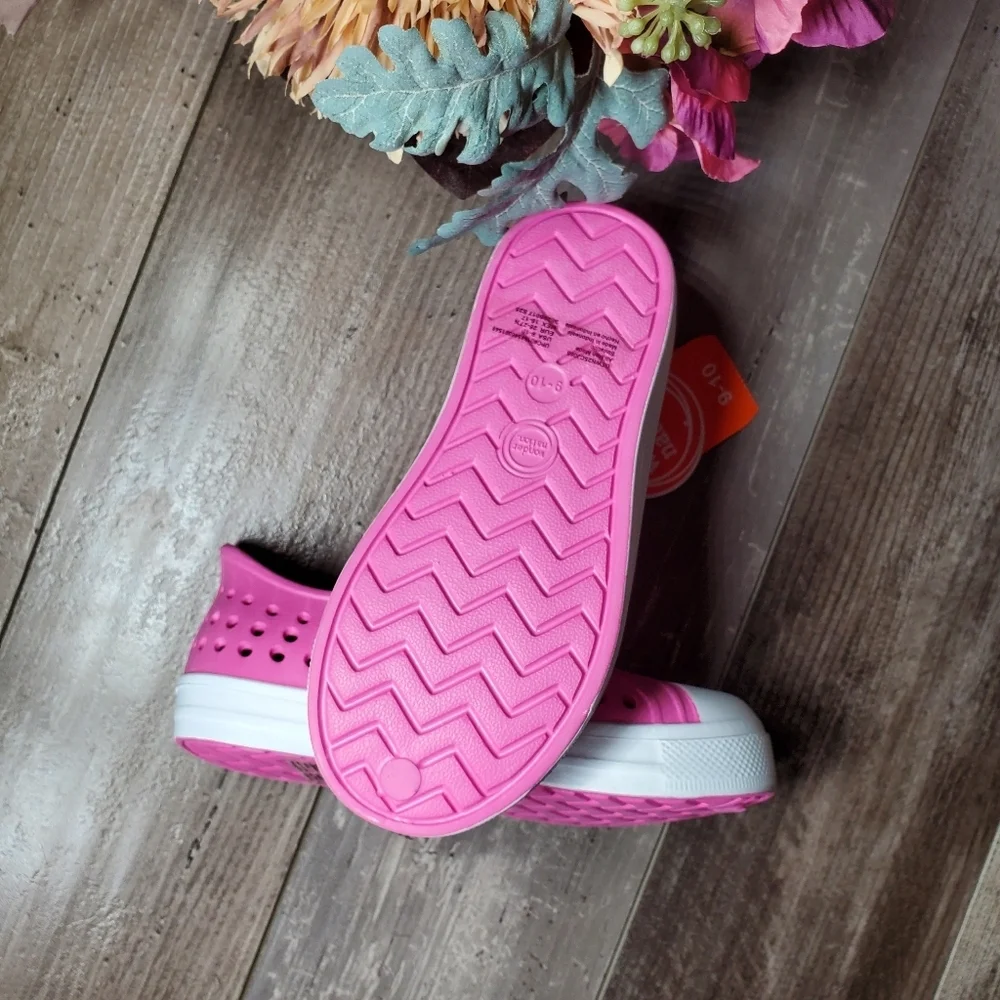 NWT Wonder Nation Toddler Kids EVA Water Sneakers Pink & White Girls Size 9/10